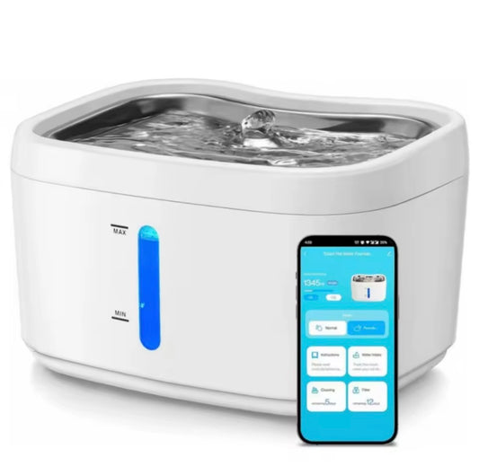 Smart Automatic Pet Water Fountain with App Alerts